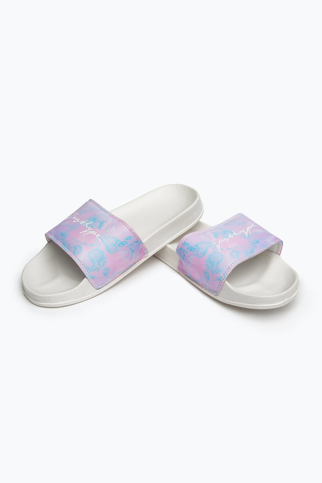 HYPE UNISEX PINK BLUE TIE DYE SLIDERS