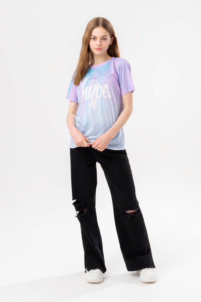 HYPE GIRLS LILAC DRIPS PINK CLOUDS 3 PACK OF T-SHIRTS