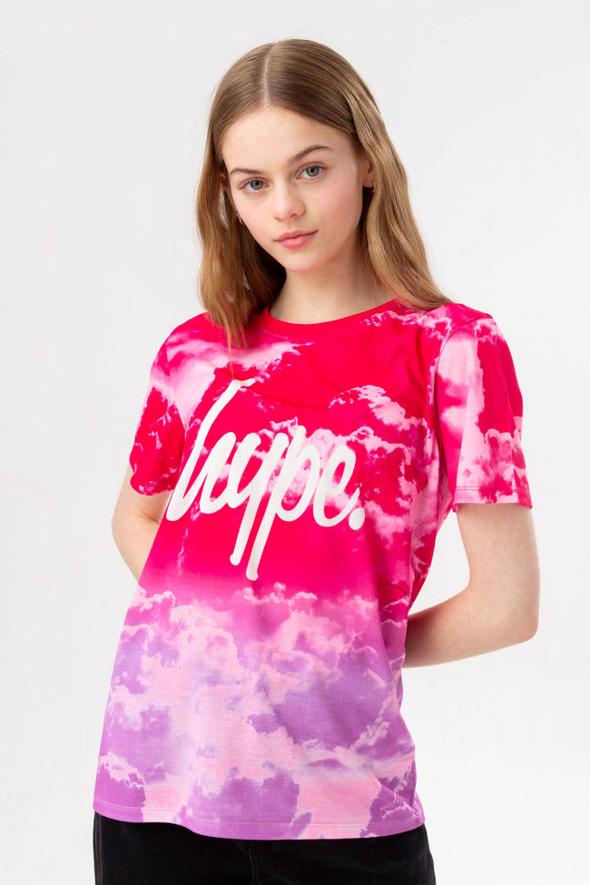 HYPE GIRLS LILAC DRIPS PINK CLOUDS 3 PACK OF T-SHIRTS