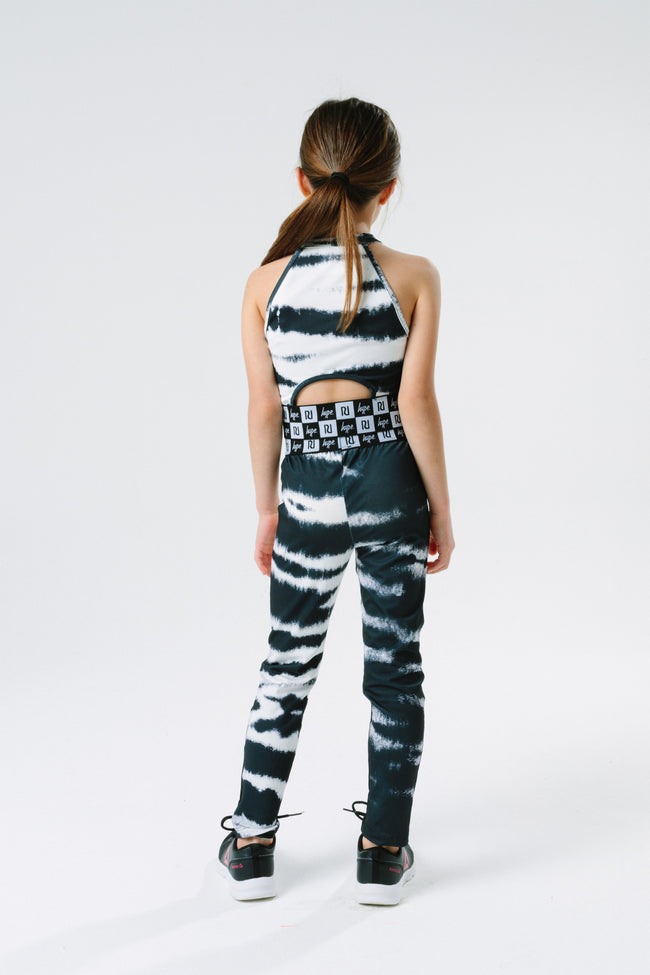 Hype X River Island Black Tie Dye Kids Crop Top