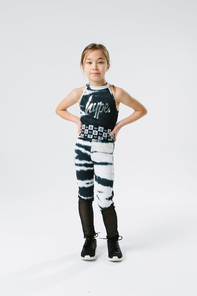 Hype X River Island Black Tie Dye Kids Crop Top