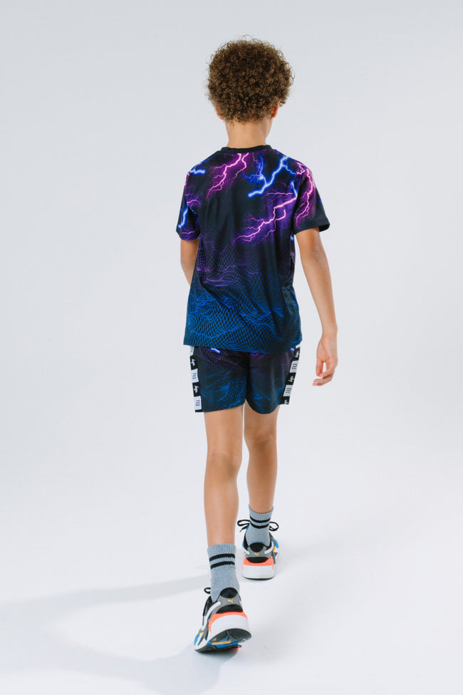 HYPE X RIVER ISLAND BLACK LIGHTNING KIDS SHORTS