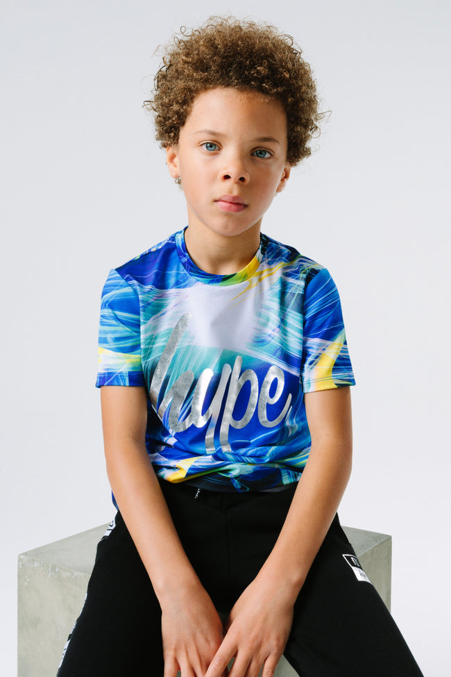 HYPE X RIVER ISLAND BLUE STROBE KIDS T-SHIRT