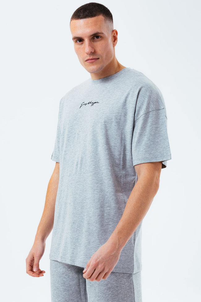 HYPE GREY MARL MEN'S OVERSIZED T-SHIRT