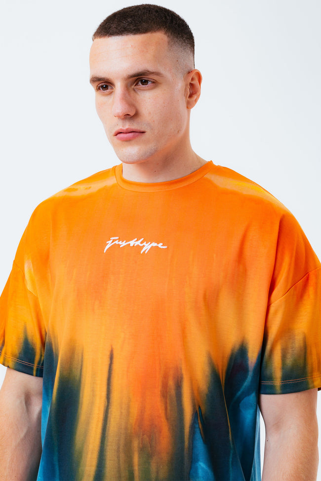 HYPE ORANGE MELT MEN'S OVERSIZED T-SHIRT