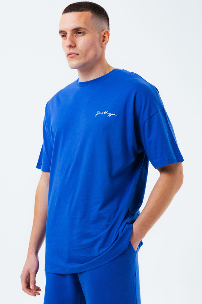 HYPE ROYAL BLUE MEN'S OVERSIZED T-SHIRT