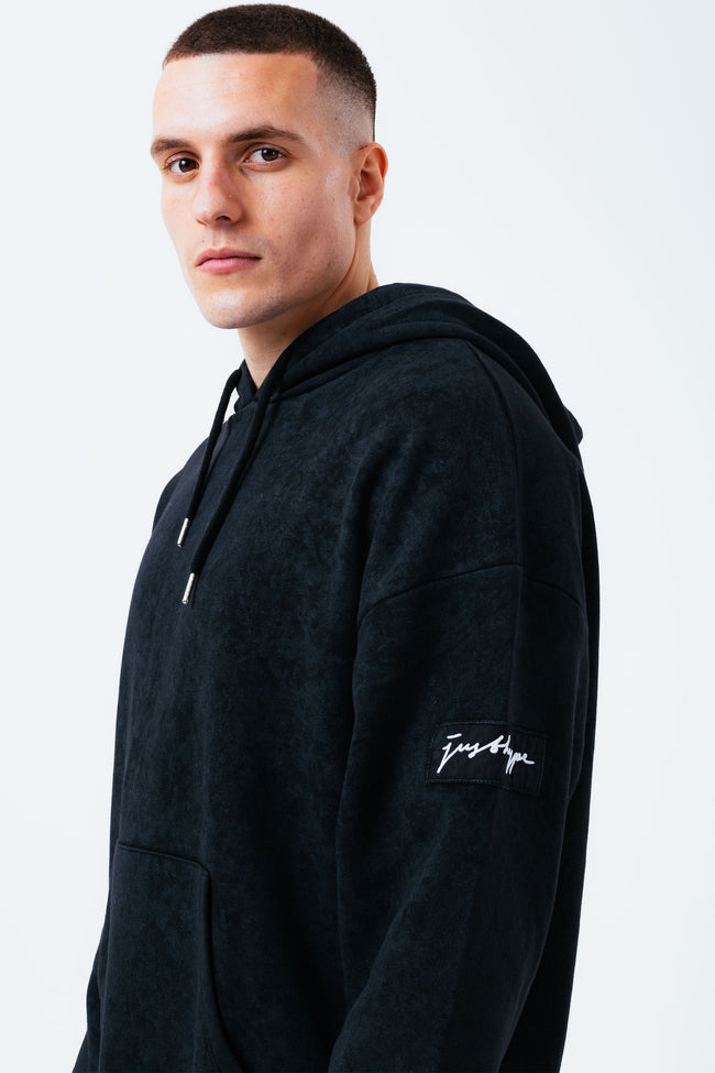 HYPE BLACK VINTAGE MEN'S DROP SHOULDER HOODIE