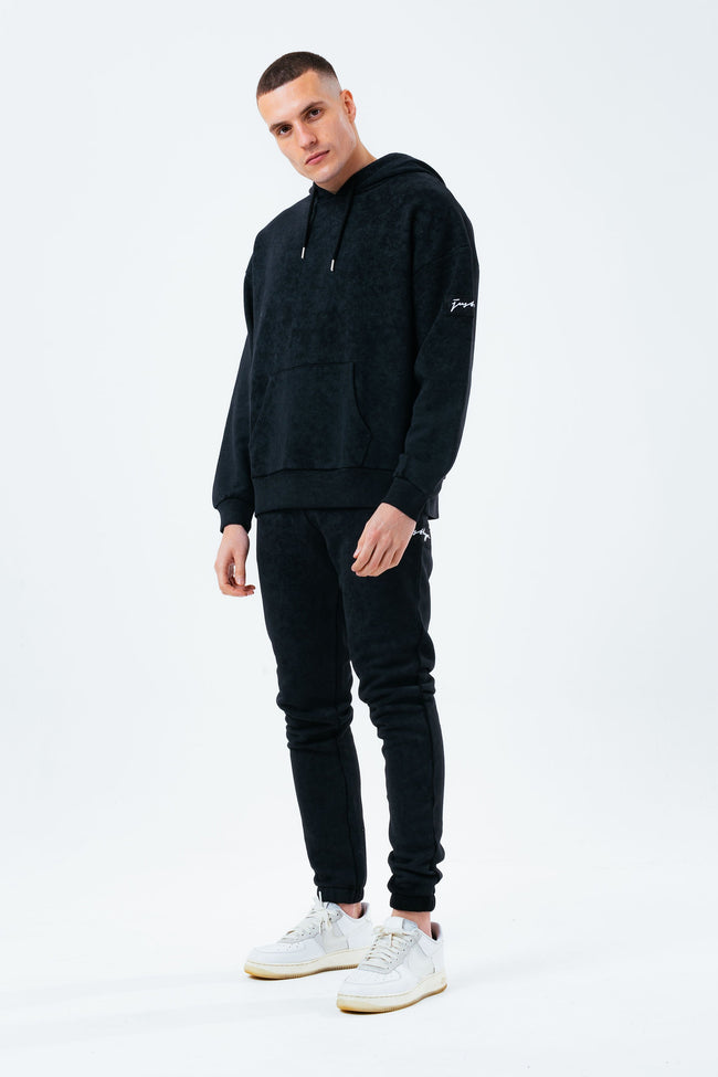 HYPE BLACK VINTAGE MEN'S DROP SHOULDER HOODIE