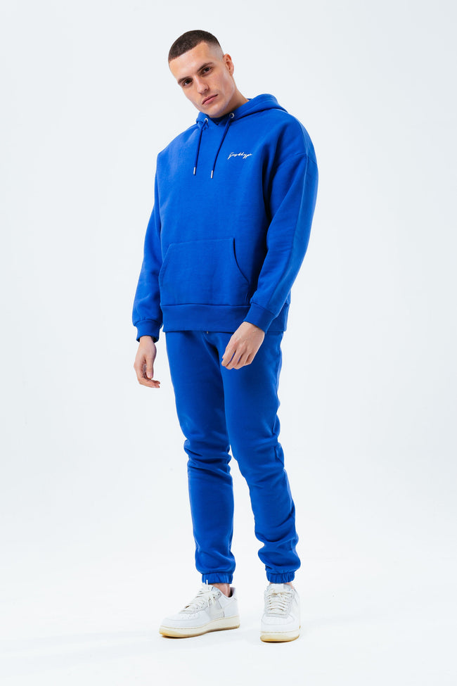 HYPE ROYAL BLUE MEN'S OVERSIZED PULLOVER HOODIE