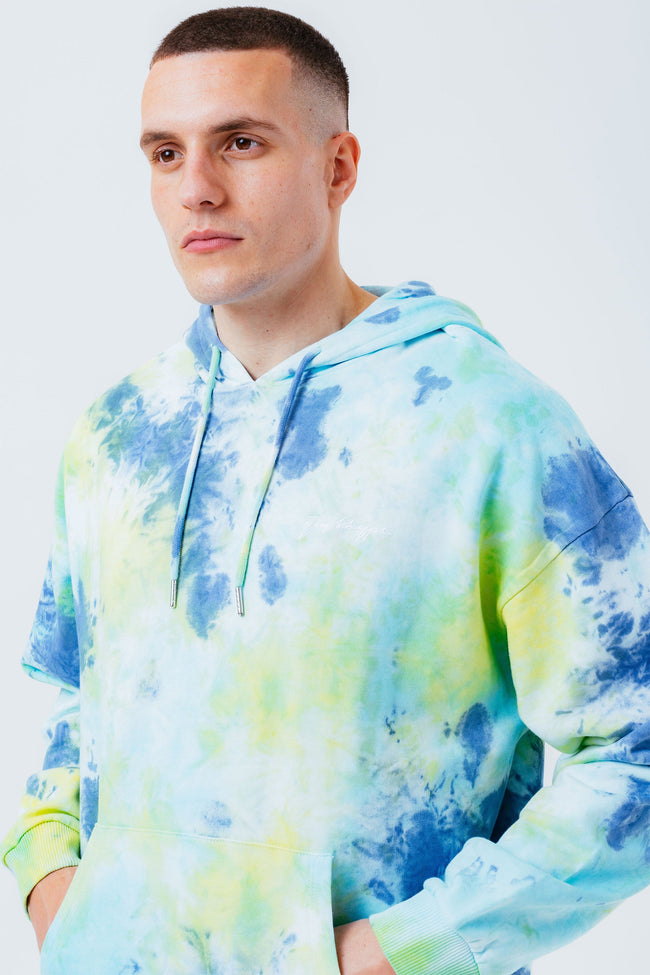 HYPE TROPIC DYE MEN'S OVERSIZED PULLOVER HOODIE