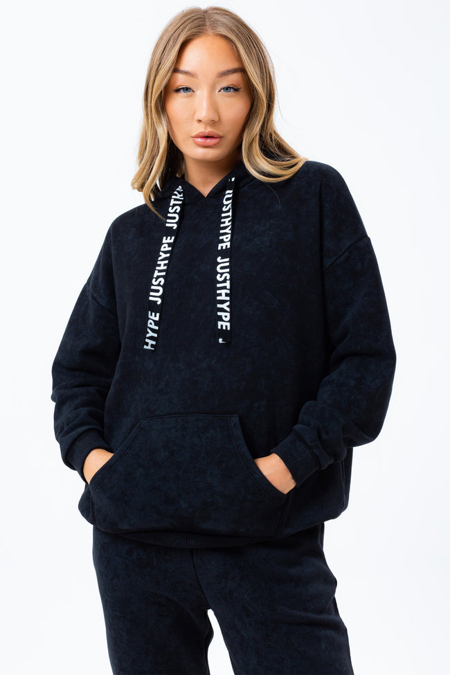 HYPE BLACK VINTAGE WOMEN'S DROP SHOULDER HOODIE