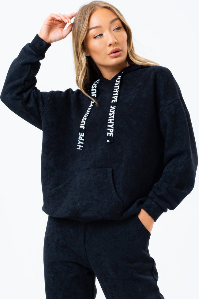 HYPE BLACK VINTAGE WOMEN'S DROP SHOULDER HOODIE