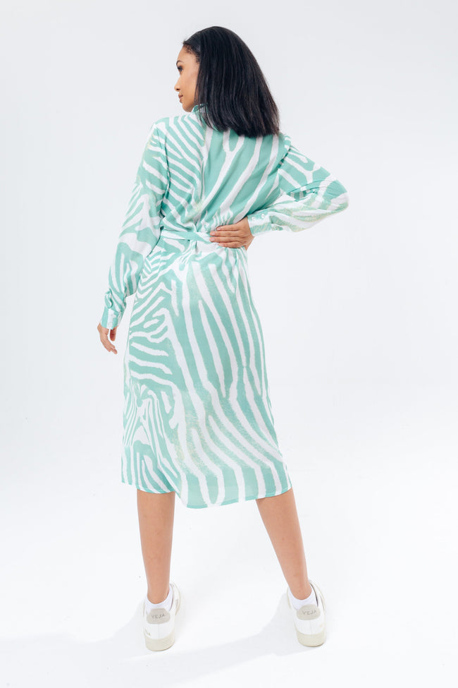 HYPE MINT ZEBRA WOMEN'S SHIRT DRESS