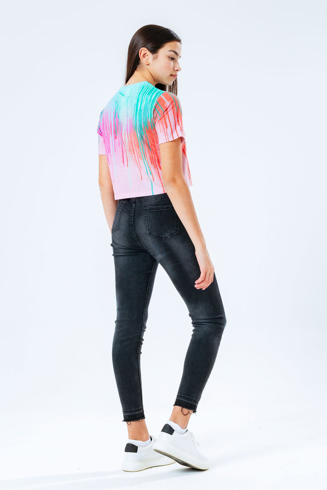 HYPE MINT DRIPS KIDS CROP T-SHIRT