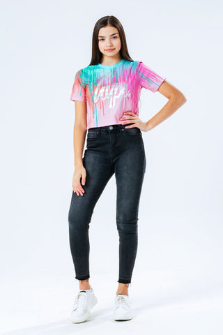 HYPE MINT DRIPS KIDS CROP T-SHIRT