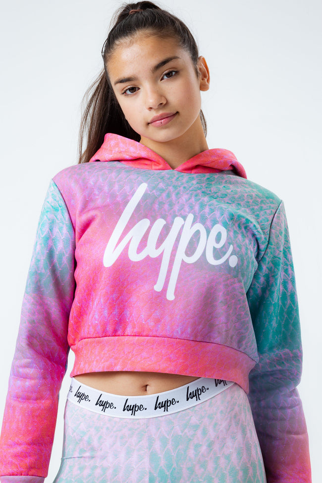 HYPE CORAL SNAKE KIDS CROP PULLOVER HOODIE