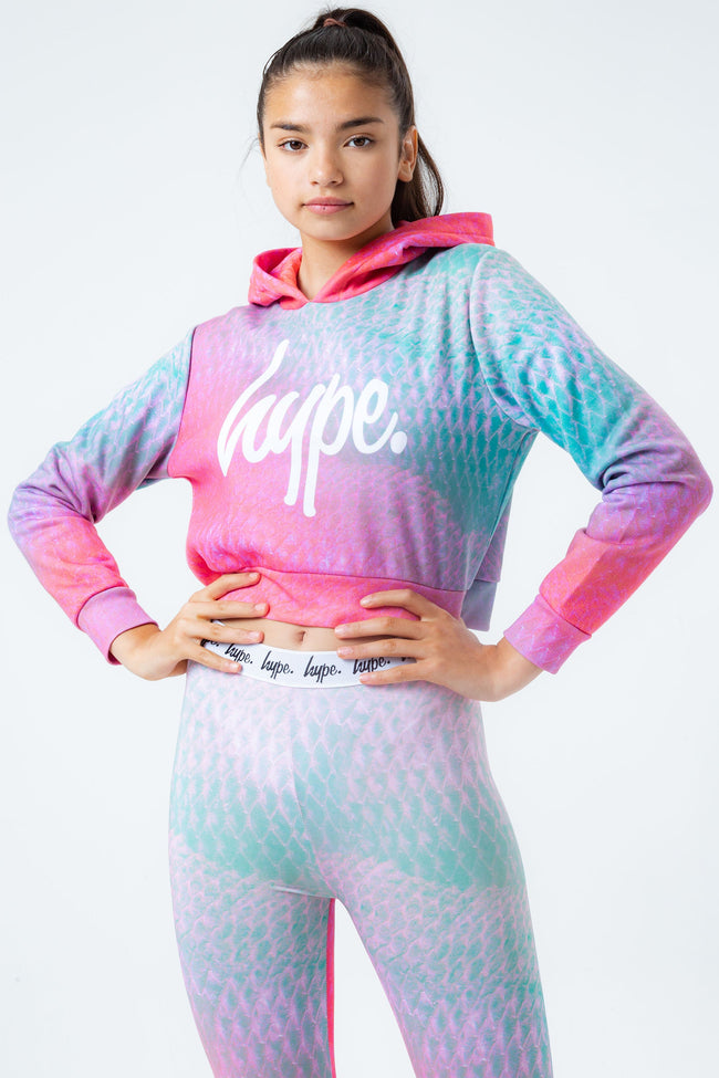 HYPE CORAL SNAKE KIDS CROP PULLOVER HOODIE