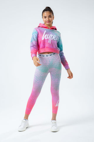 HYPE CORAL SNAKE KIDS CROP PULLOVER HOODIE