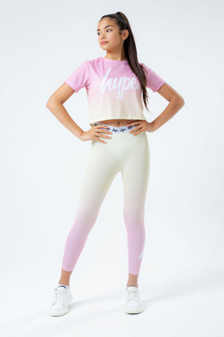 HYPE SHERBET FADE GIRLS CROP T-SHIRT