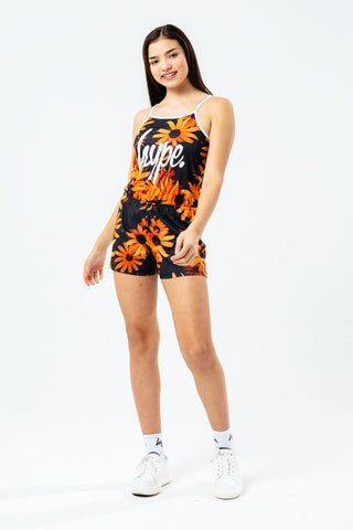 HYPE DAISY ROW GIRLS STRAPPY PLAYSUIT