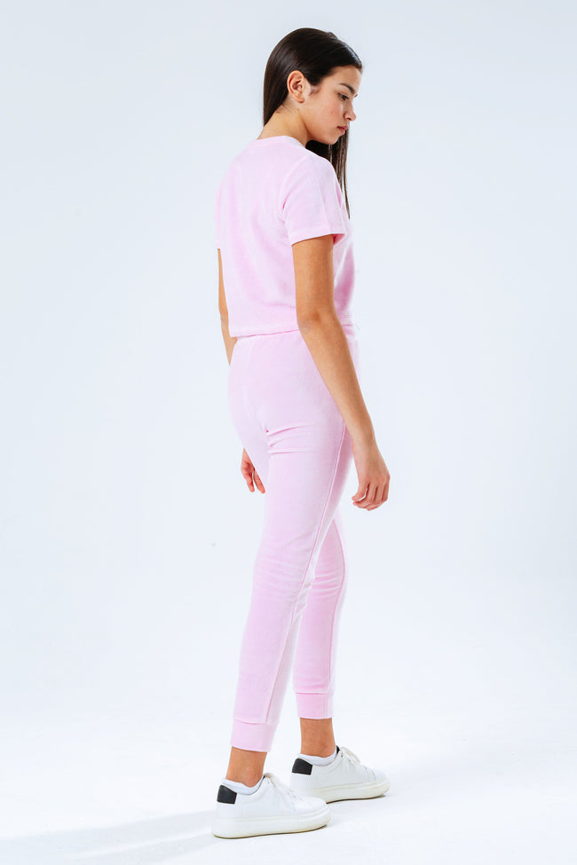 Hype Pink Velour Kids Joggers