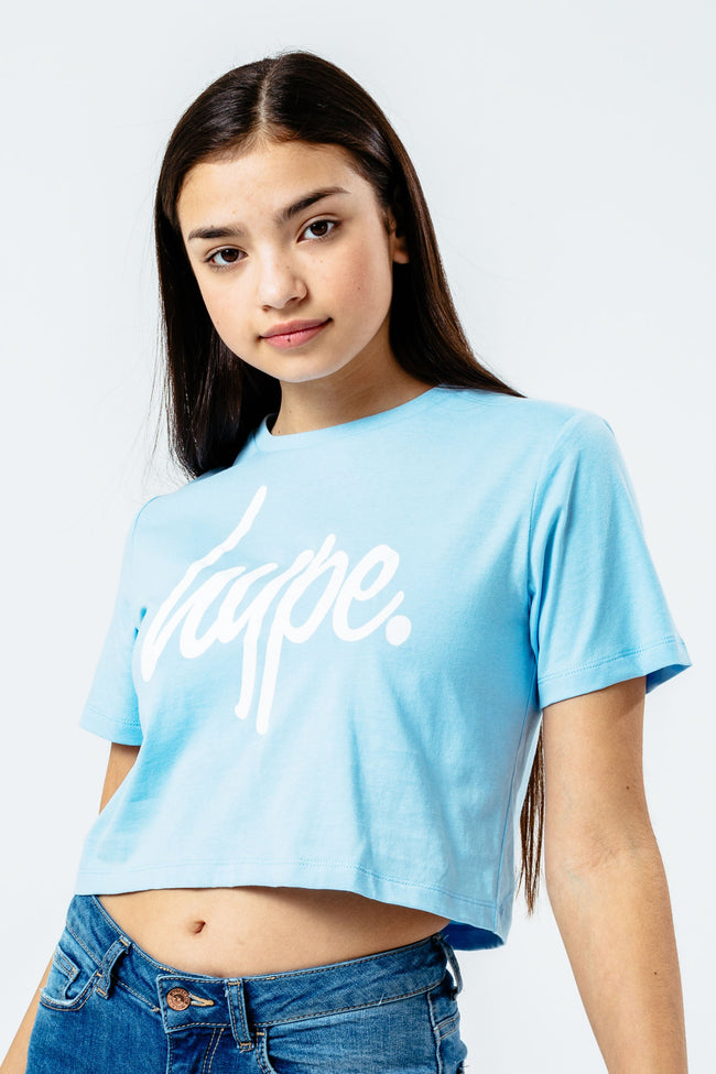 HYPE BABY BLUE GIRLS CROP T-SHIRT