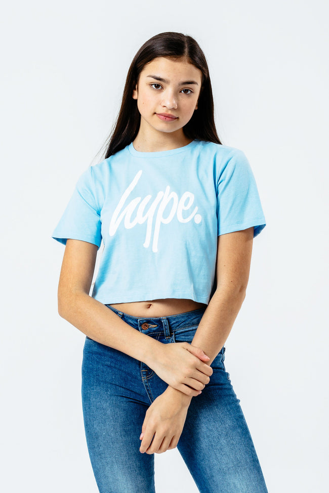 HYPE BABY BLUE GIRLS CROP T-SHIRT