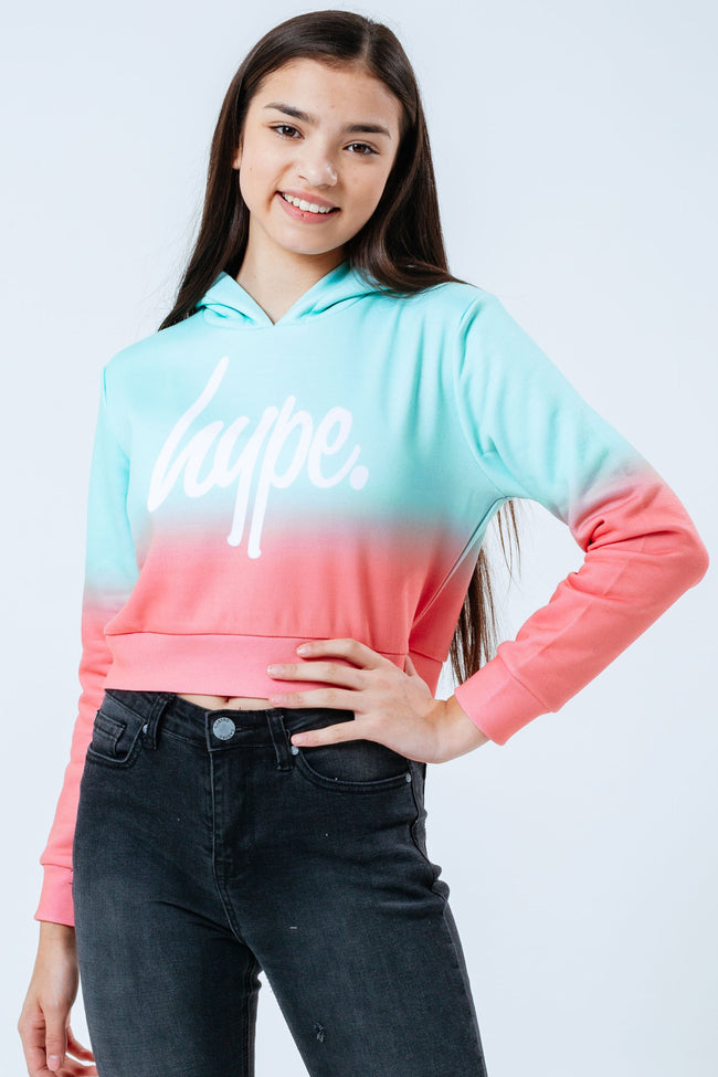 HYPE BUBBLEGUM FIZZ GIRLS CROP PULLOVER HOODIE