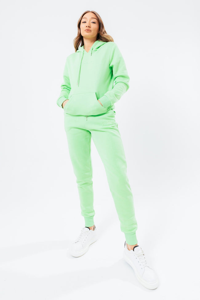 HYPE LIGHT GREEN TONAL SCRIBBLE WOMENS TRACKSUIT