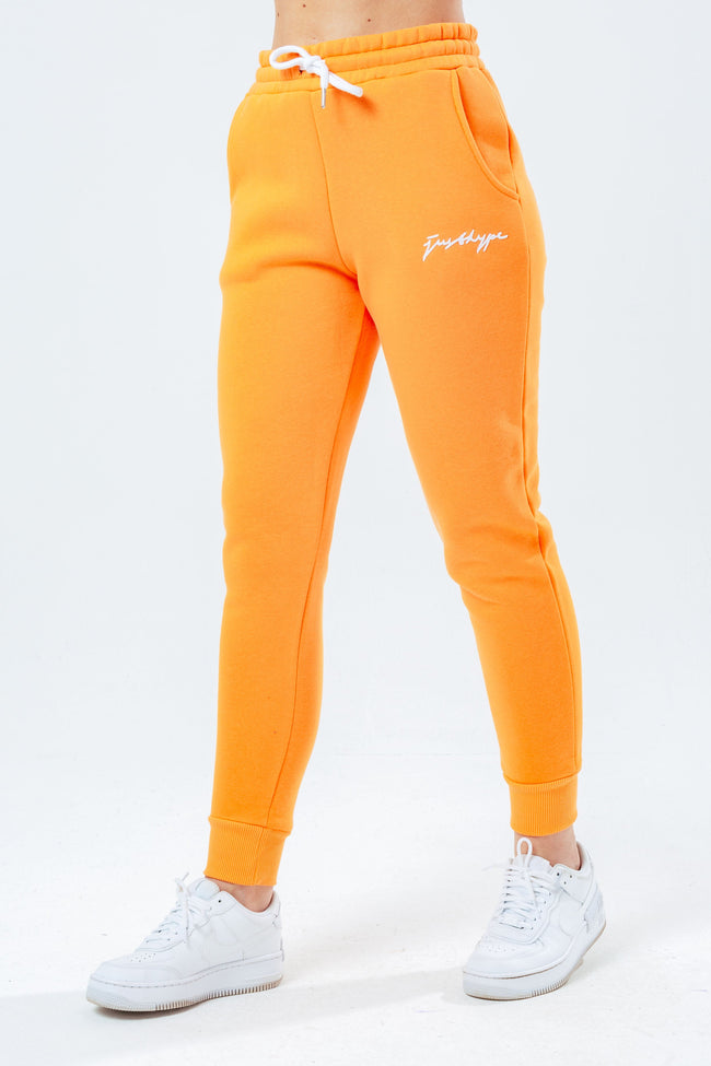 HYPE LIGHT ORANGE WHITE SCRIBBLE WOMEN'S TRACKSUIT