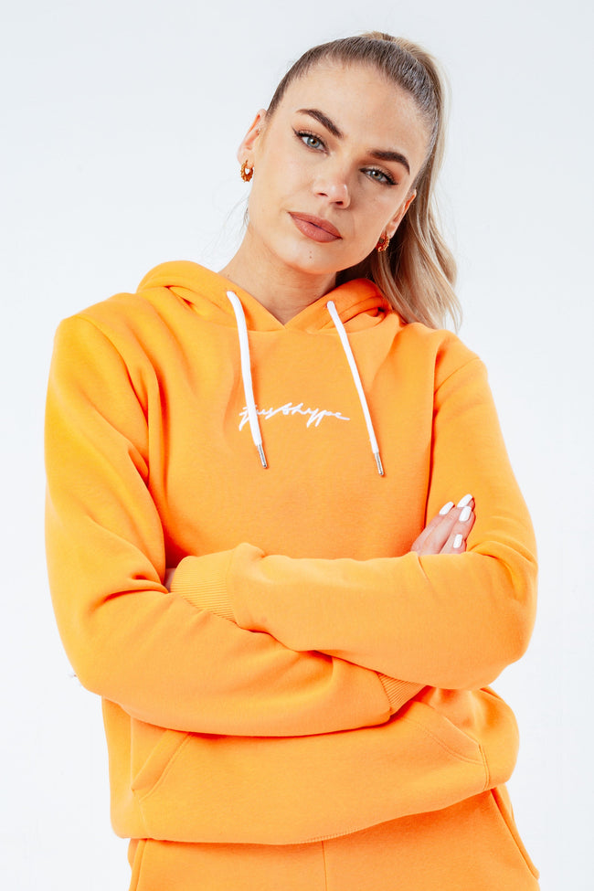 HYPE LIGHT ORANGE WHITE SCRIBBLE WOMEN'S TRACKSUIT