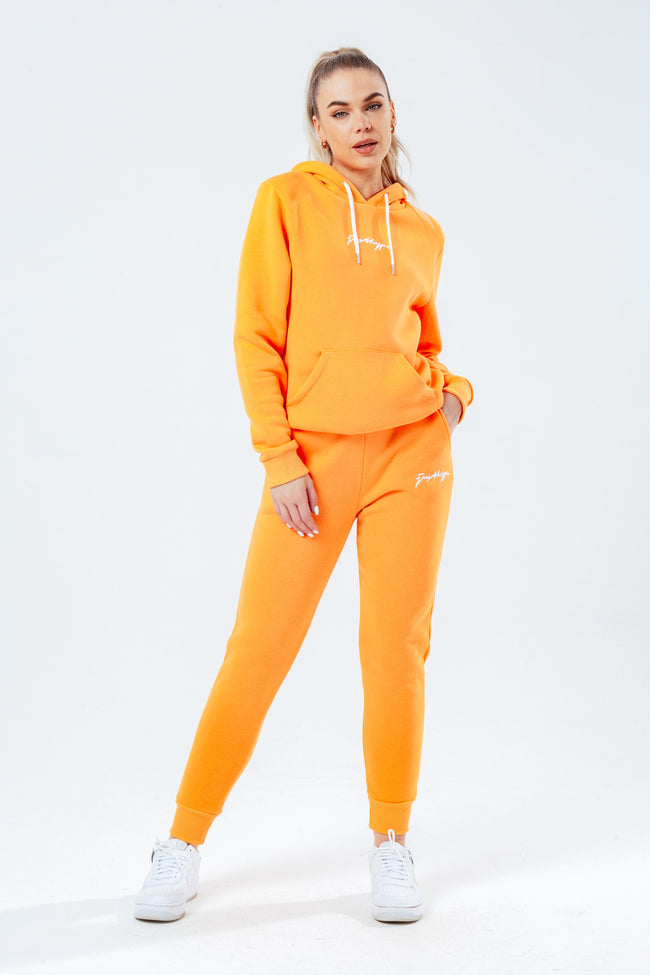 HYPE LIGHT ORANGE WHITE SCRIBBLE WOMEN'S TRACKSUIT