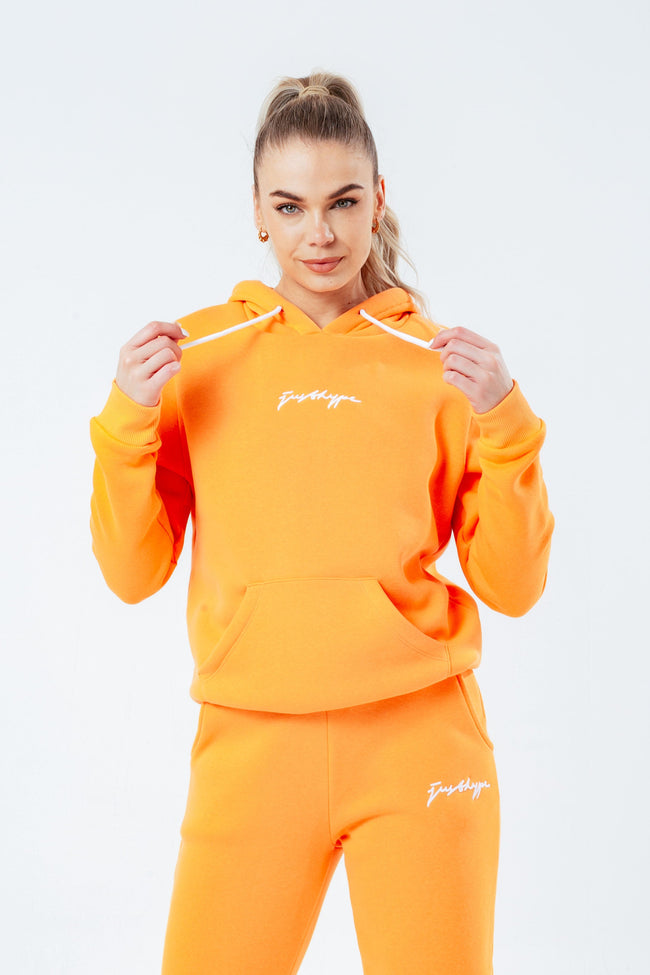 HYPE LIGHT ORANGE WHITE SCRIBBLE WOMEN'S TRACKSUIT