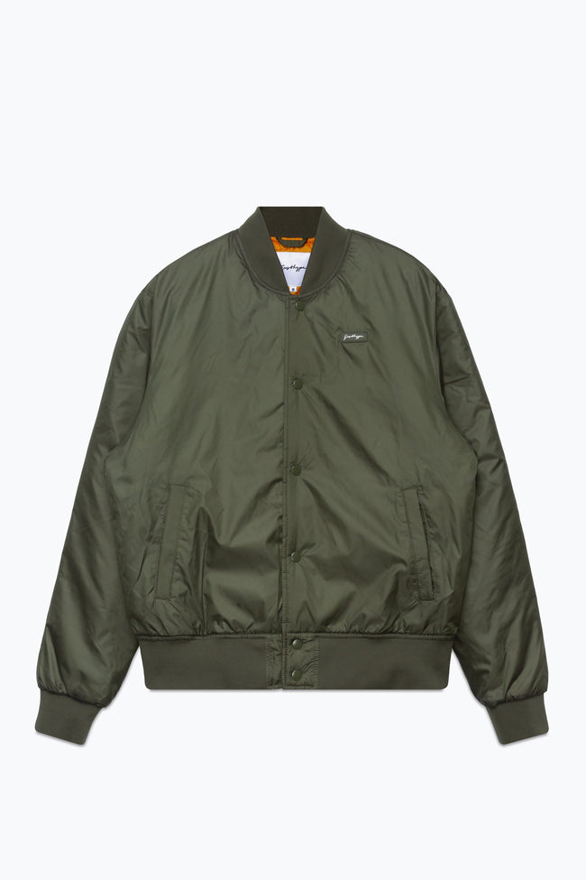 HYPE MENS GREEN SCRIBBLE BOMBER JACKET