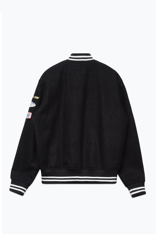 HYPE MENS BLACK JH RACER BADGE JACKET