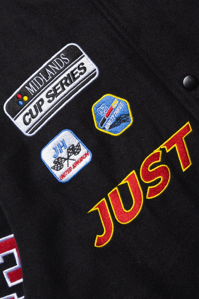 HYPE MENS BLACK JH RACER BADGE JACKET