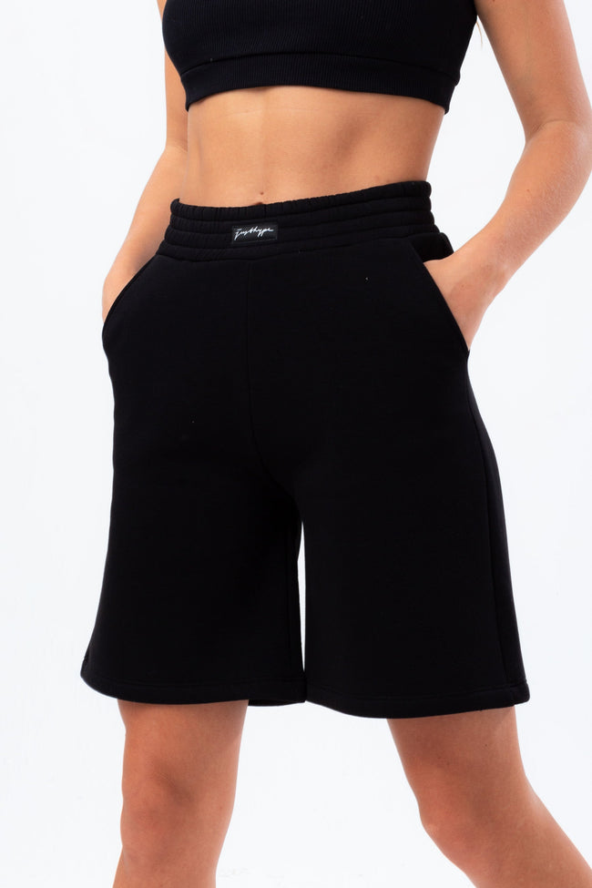 HYPE WOMENS BLACK BOXER SCRIBBLE SHORTS