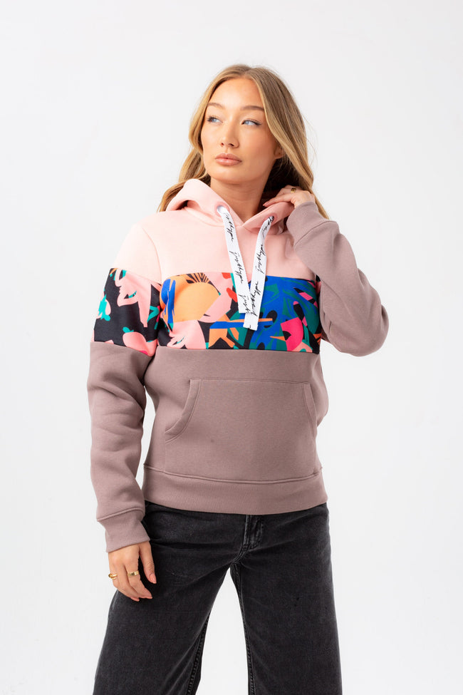 HYPE WOMENS IRON POPPY SLICE PANEL JUSTHYPE DRAWCORD HOODIE