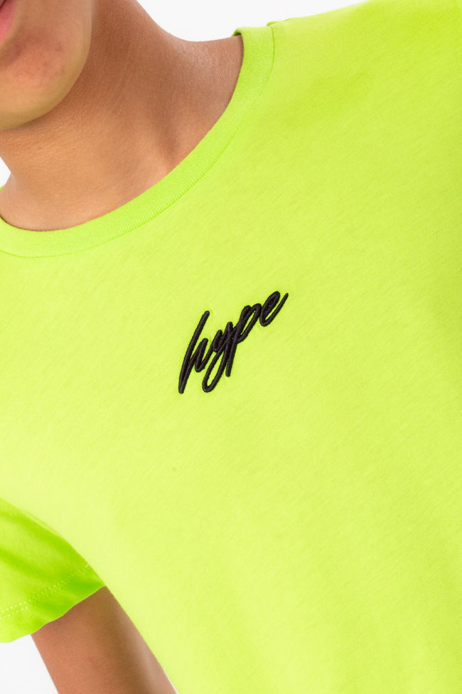 HYPE BOYS LIME SCRIBBLE EMBROIDERY T-SHIRT