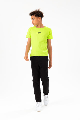 HYPE BOYS LIME SCRIBBLE EMBROIDERY T-SHIRT