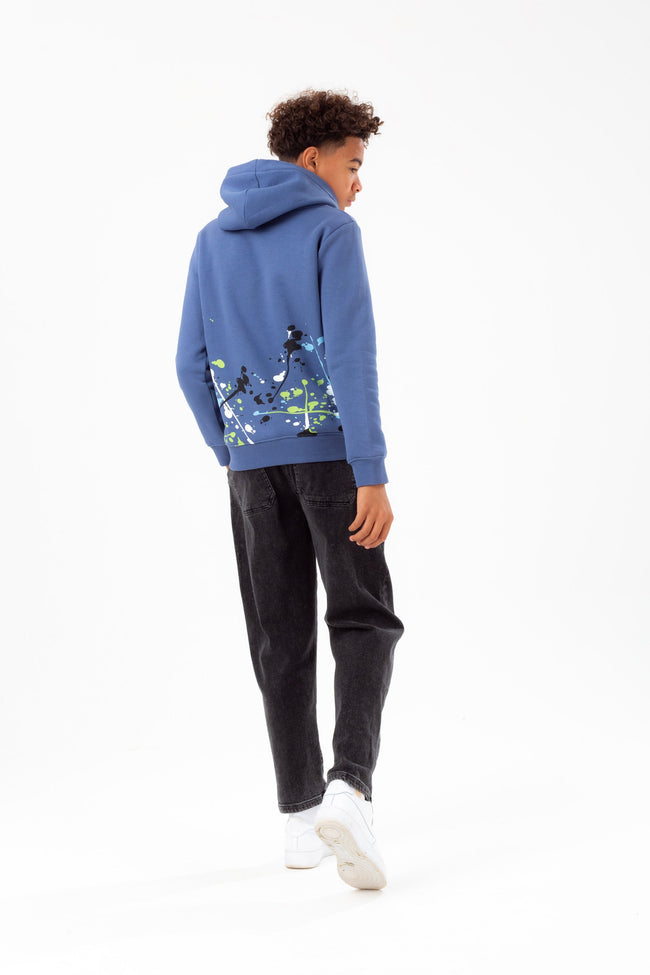 HYPE BOYS COBALT SPLAT SCRIPT HOODIE