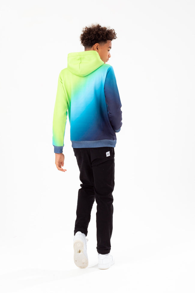 HYPE BOYS LIME BLUE FADE SCRIPT HOODIE