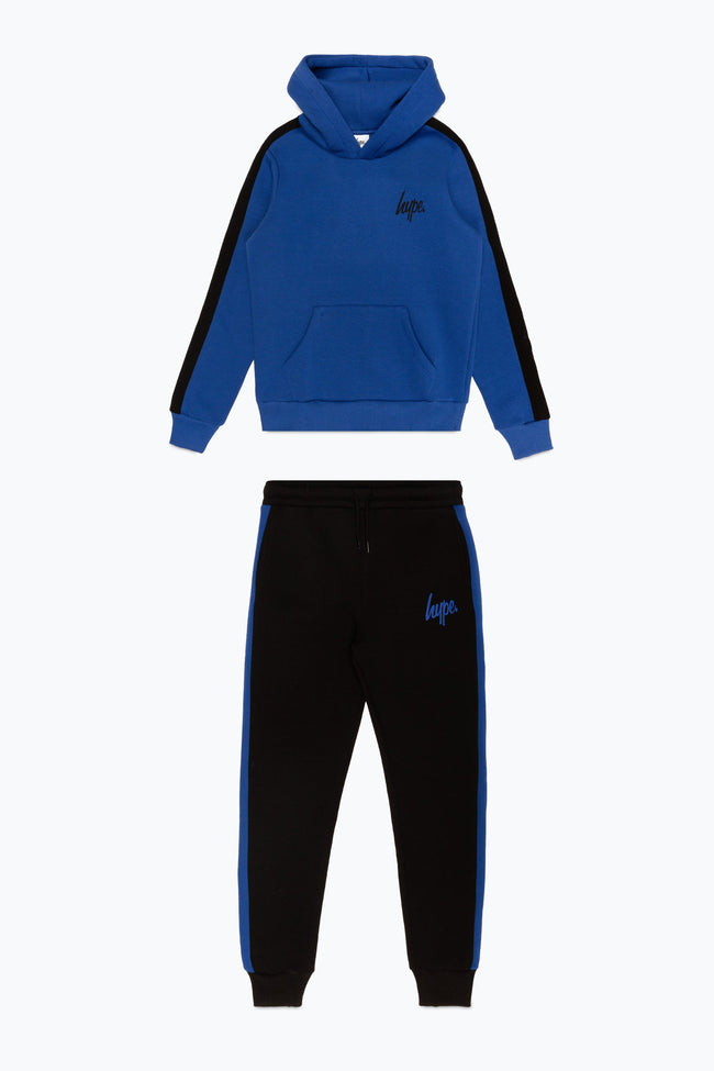 HYPE BOYS COBALT BLACK CONTRAST PANEL SCRIPT TRACKSUIT