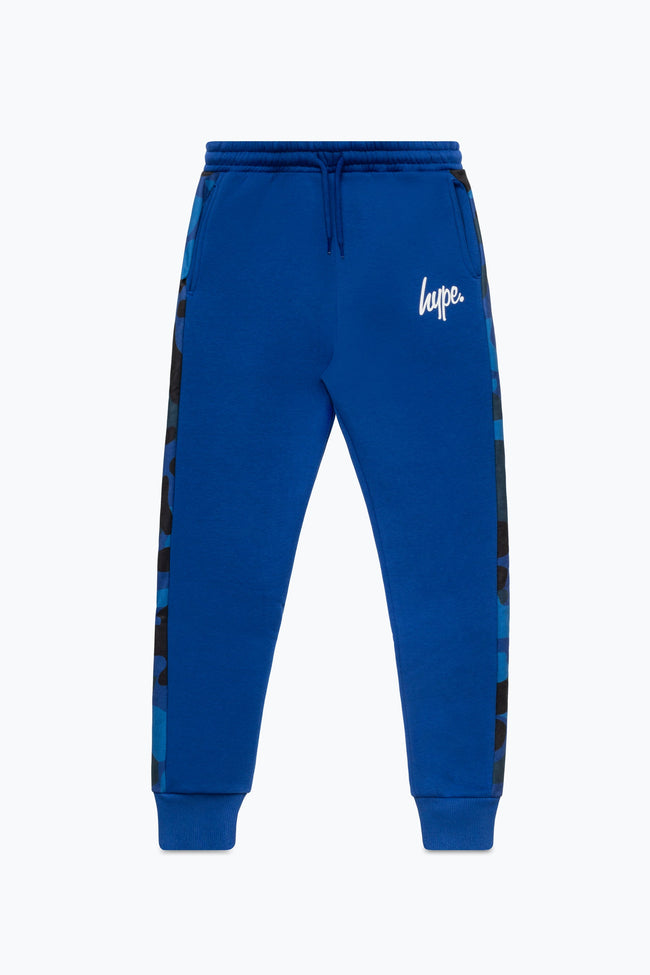 HYPE BOYS NAVY BLUE CAMO CONTRAST PANEL SCRIPT TRACKSUIT