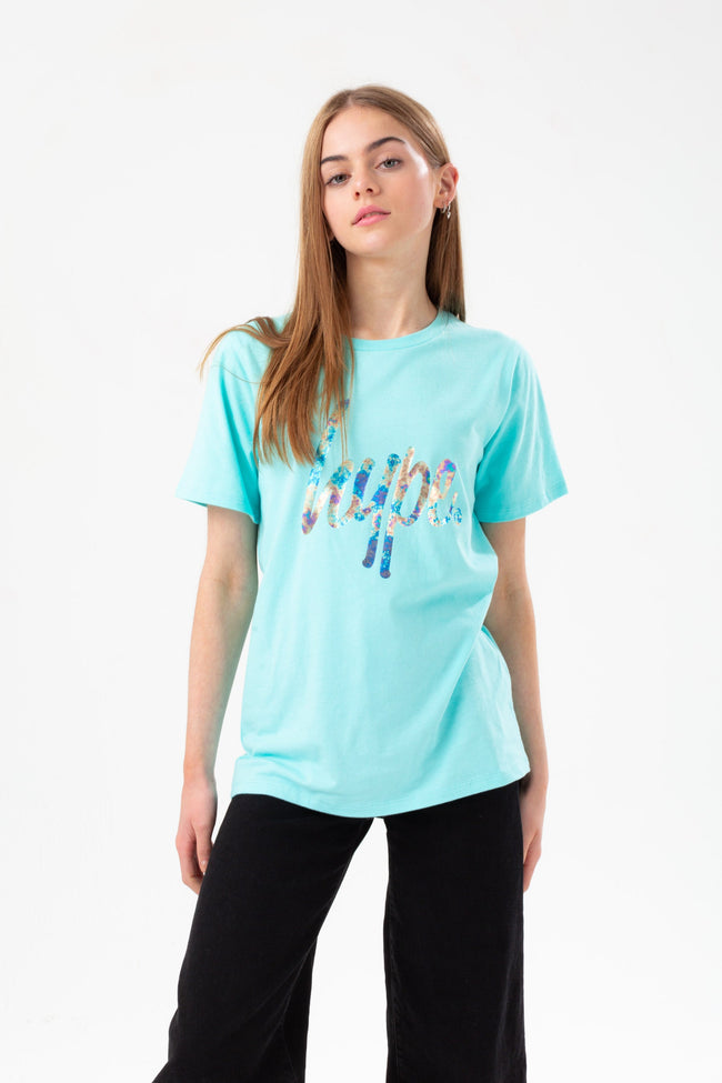 HYPE GIRLS MINT PINK SCRIPT T-SHIRT