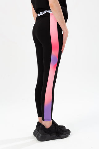 HYPE GIRLS BLACK PASTEL WAVE PANEL LEGGINGS