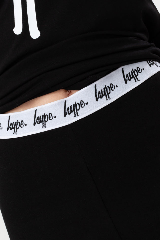 HYPE GIRLS BLACK PASTEL WAVE PANEL LEGGINGS