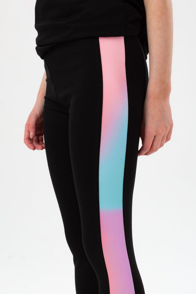 HYPE GIRLS BLACK PASTEL WAVE PANEL LEGGINGS