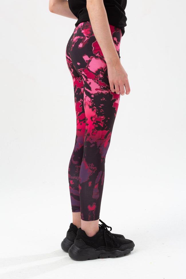 HYPE GIRLS PURPLE TIE DYE FADE SCRIPT LEGGINGS