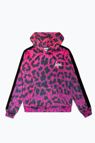 HYPE GIRLS BLACK PINK LOVE LEOPARD PANEL SCRIPT TRACKSUIT